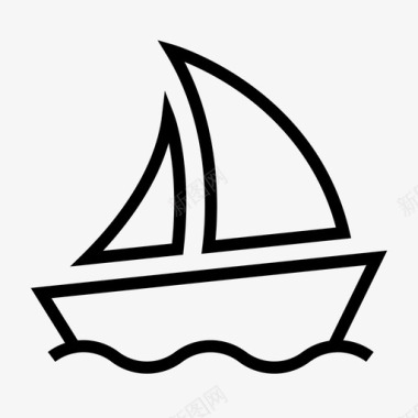 船海滩帆船图标图标
