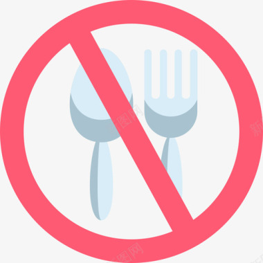 没有食物信号禁止6平坦图标图标