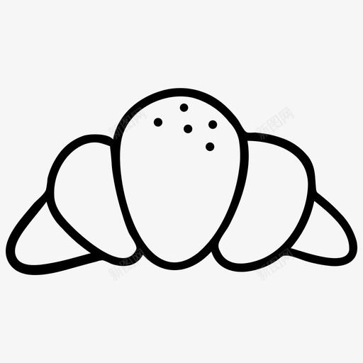 羊角面包面包食物图标svg_新图网 https://ixintu.com 手绘 甜点 羊角 面包 面包房 食物