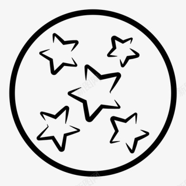 星星圆圈夜晚图标图标