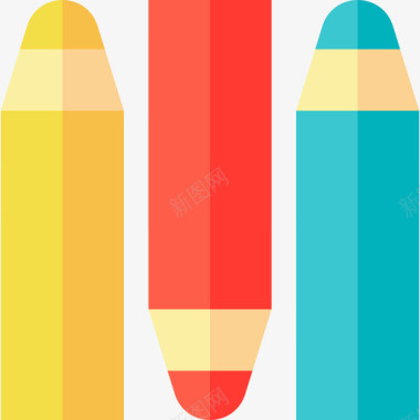 彩色铅笔幼儿园24扁平图标图标