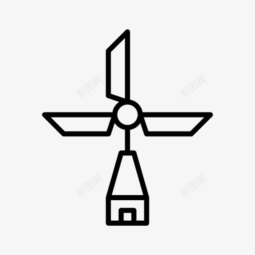 电力涡轮机风车图标svg_新图网 https://ixintu.com 农业 涡轮机 电力 风车