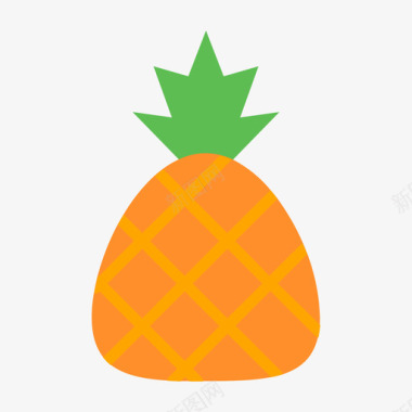 菠萝夏季101平坦图标图标