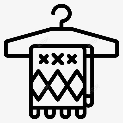 围巾衣服衣架图标svg_新图网 https://ixintu.com 冷暖 围巾 圣诞节 暖冬 衣服 衣架
