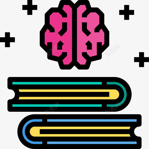 知识大脑概念4线颜色图标svg_新图网 https://ixintu.com 大脑 概念 知识 颜色