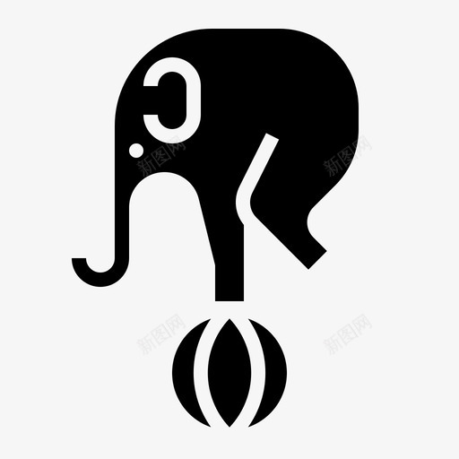 大象动物球图标svg_新图网 https://ixintu.com 动物 大象 游乐园 表演 马戏团