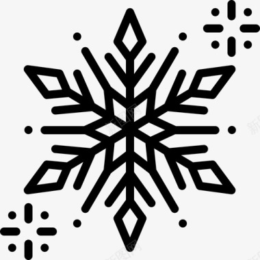 雪花圣诞装饰13线形图标图标