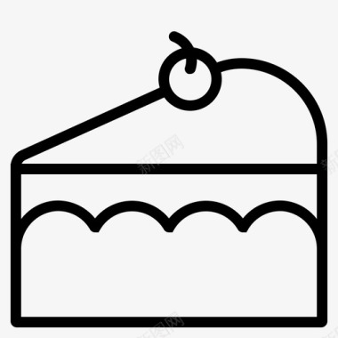 一块蛋糕生日甜蜜图标图标
