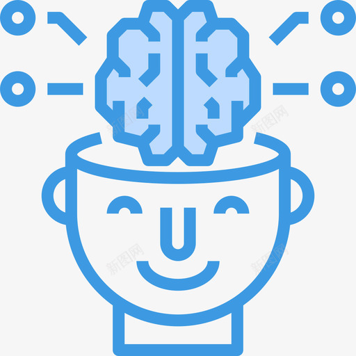智力大脑概念5蓝色图标svg_新图网 https://ixintu.com 大脑 智力 概念 蓝色