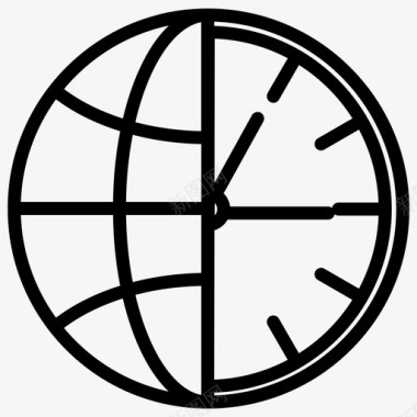 地球仪秒表时间图标图标