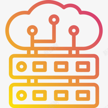 云计算计算机数据存储6梯度图标图标