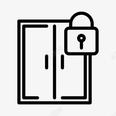 安全门门钥匙门锁图标图标