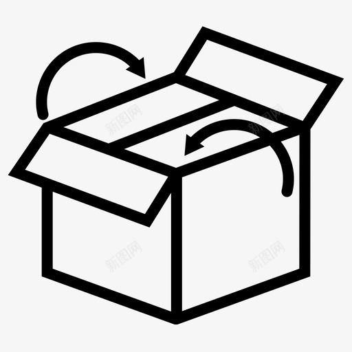 打开包装箱图标svg_新图网 https://ixintu.com 包装箱 打开