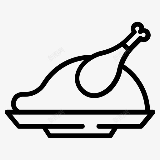 烤鸡背肉烹饪图标svg_新图网 https://ixintu.com 烤鸡 烹饪 背肉 食物