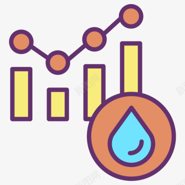 分析水11线性颜色图标图标