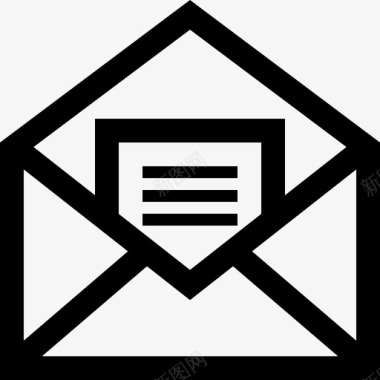 带文档的新邮件信封收件箱图标图标