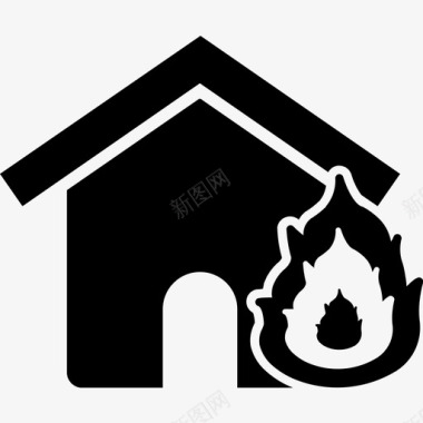 火灾房屋保险图标图标