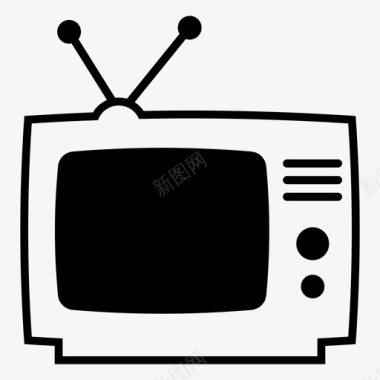 电视娱乐旧电视图标图标