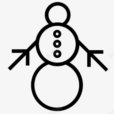 雪人艺术寒冷的天气图标图标