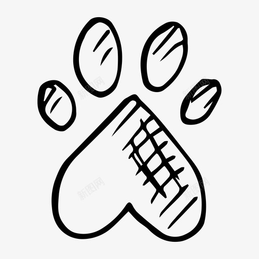 爪印动物脚印图标svg_新图网 https://ixintu.com 动物 宠物 手绘 爪印 脚印