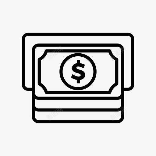 银行存款自动取款机现金图标svg_新图网 https://ixintu.com 取款机 存款 支付 现金 美元 自动 银行