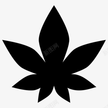 野草大麻大麻和大麻叶雕文图标图标