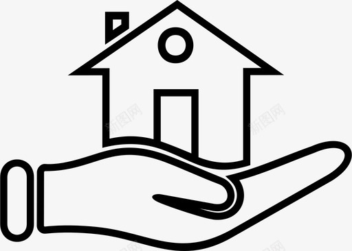 房屋保险房屋贷款房屋保护图标图标