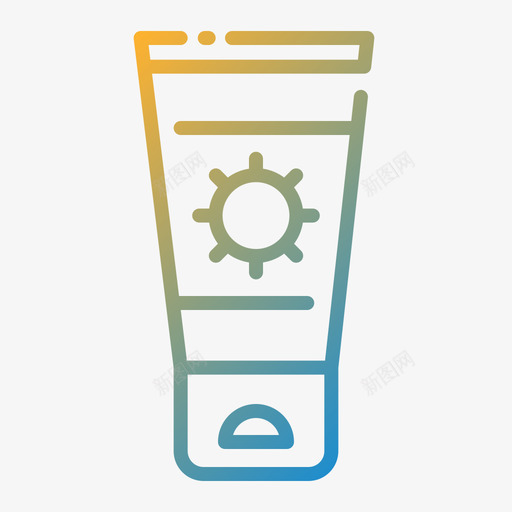 防晒霜夏季100渐变色图标svg_新图网 https://ixintu.com 变色 夏季 渐变 防晒霜