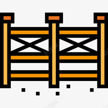 栅栏建筑46线条颜色图标图标