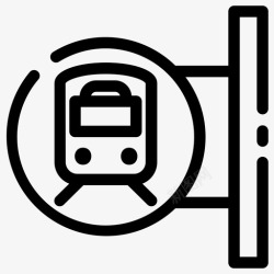 停靠的列车列车停靠站标志火车站图标高清图片