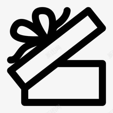 礼品盒周年纪念包装图标图标