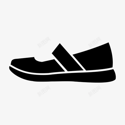 帆布鞋黑鞋女鞋图标svg_新图网 https://ixintu.com 女鞋 布鞋 帆布 系列 黑鞋