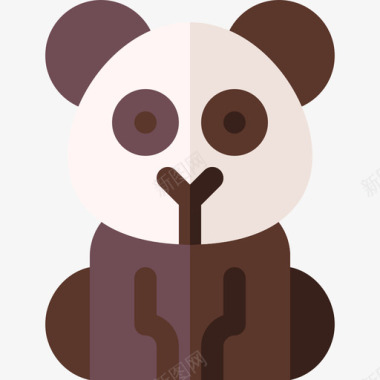 熊猫熊动物84扁平图标图标