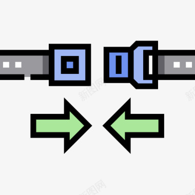 安全带公共服务7线性颜色图标图标