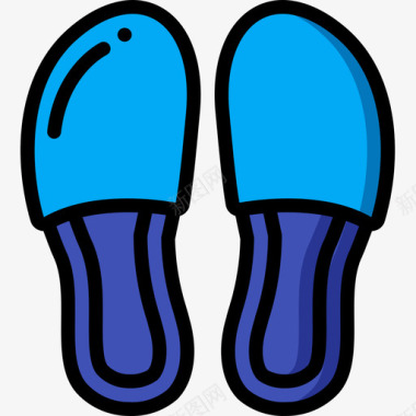 拖鞋旅行配件4线颜色图标图标