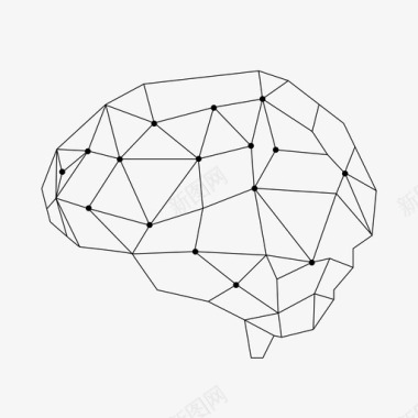 大脑抽象线条图标图标