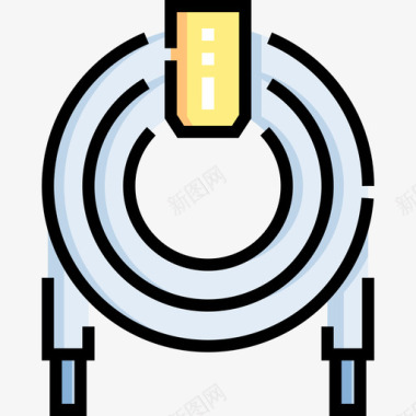 电缆电工工具和元件10线颜色图标图标