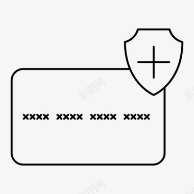 信用卡保护增加信用卡安全图标图标
