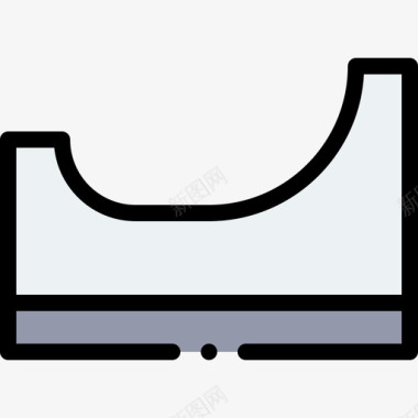 滑板游乐场57线性颜色图标图标