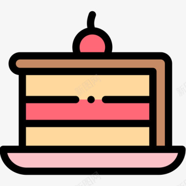 蛋糕面包房94线性颜色图标图标