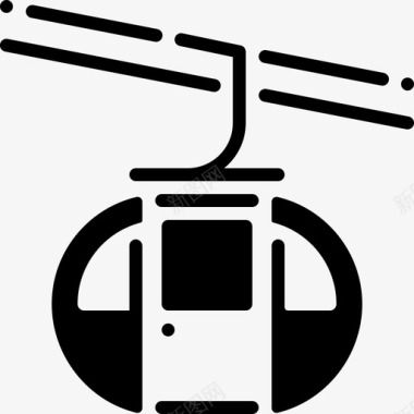 滑雪升降机冬季139填充图标图标