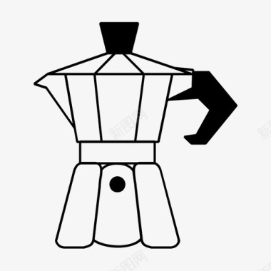 摩卡壶咖啡咖啡机图标图标