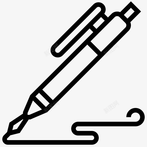 墨水笔喷泉标志图标svg_新图网 https://ixintu.com 书写 喷泉 墨水 文具 标志 水笔