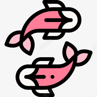 锦鲤鱼日本98线形颜色图标图标