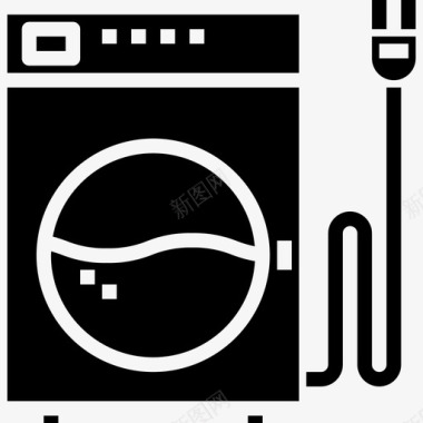 洗衣机家用电器3固态图标图标