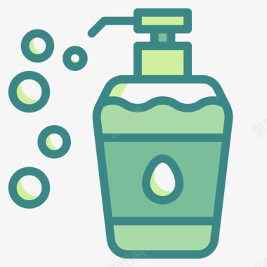 肥皂瓶美容化妆品4双色调图标图标