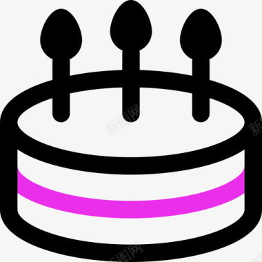 生日蛋糕生日108双色调图标图标