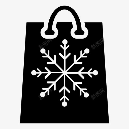 购物袋圣诞节礼物图标svg_新图网 https://ixintu.com 圣诞节 寒假 惊喜 礼物 购物袋