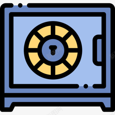 保险箱犯罪调查37线性颜色图标图标