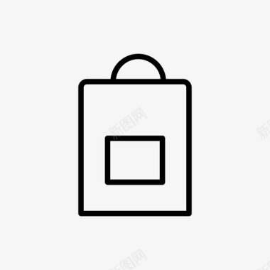 购物袋购物简单的线图标图标